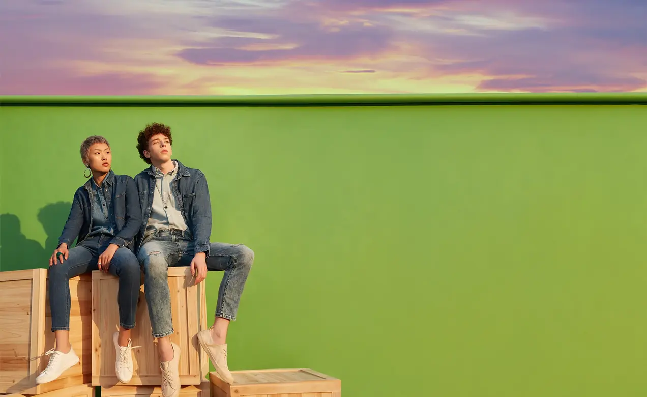 Jeans made with LYCRA® EcoMade fiber are made from 20% recycled spandex and offer comparable performance to virgin fibers